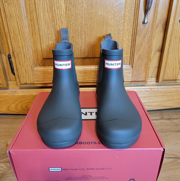 Hunter Womens Size 6 Original Chelsea Rain Boots Dark Olive Green - Picture 4 of 13